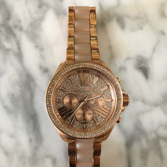 Michael Kors Rose Gold & White Rhinestone Watch - Picture 4 of 8